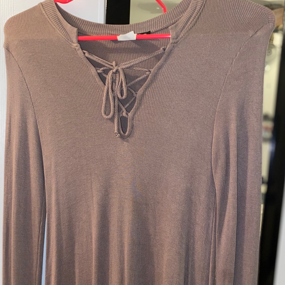 long sleeve brown top